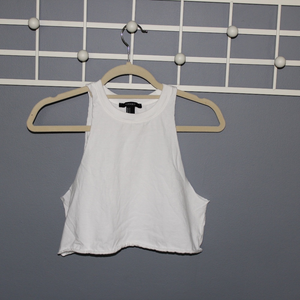 White Cut-Off Crop Top
